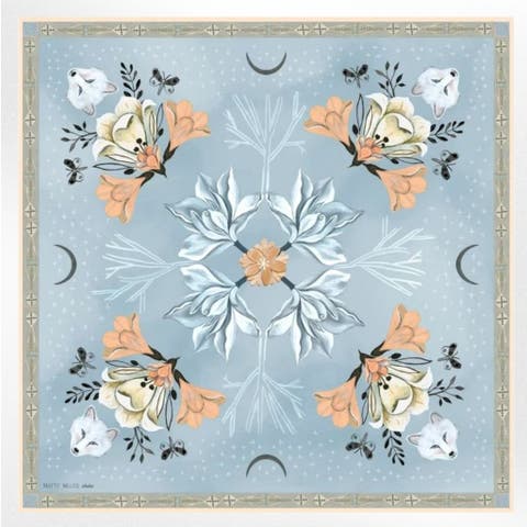 100% Silk Scarf Tundra - Arctic Animal Floral Pattern