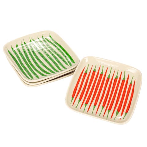 Square Plate with 4 Vegetable Styles