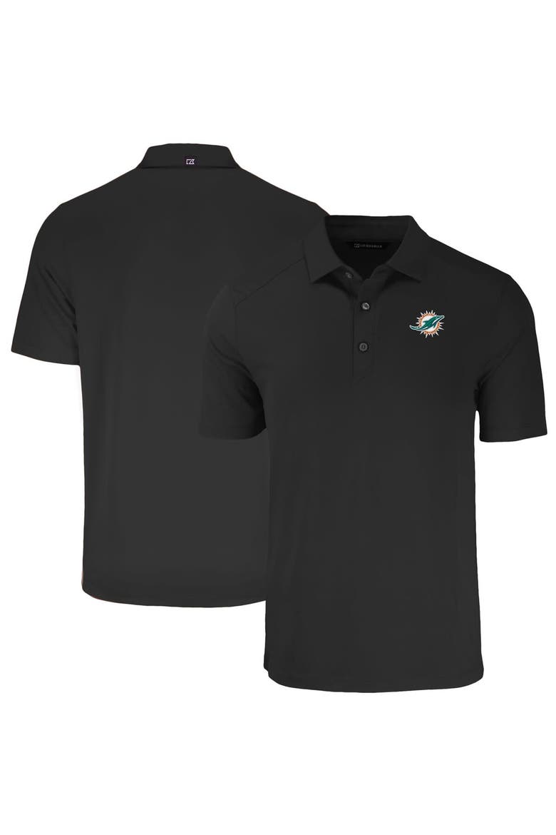 Men's Cutter & Buck Black Miami Dolphins  Forge Eco Stretch Recycled Polo, Main, color, Black