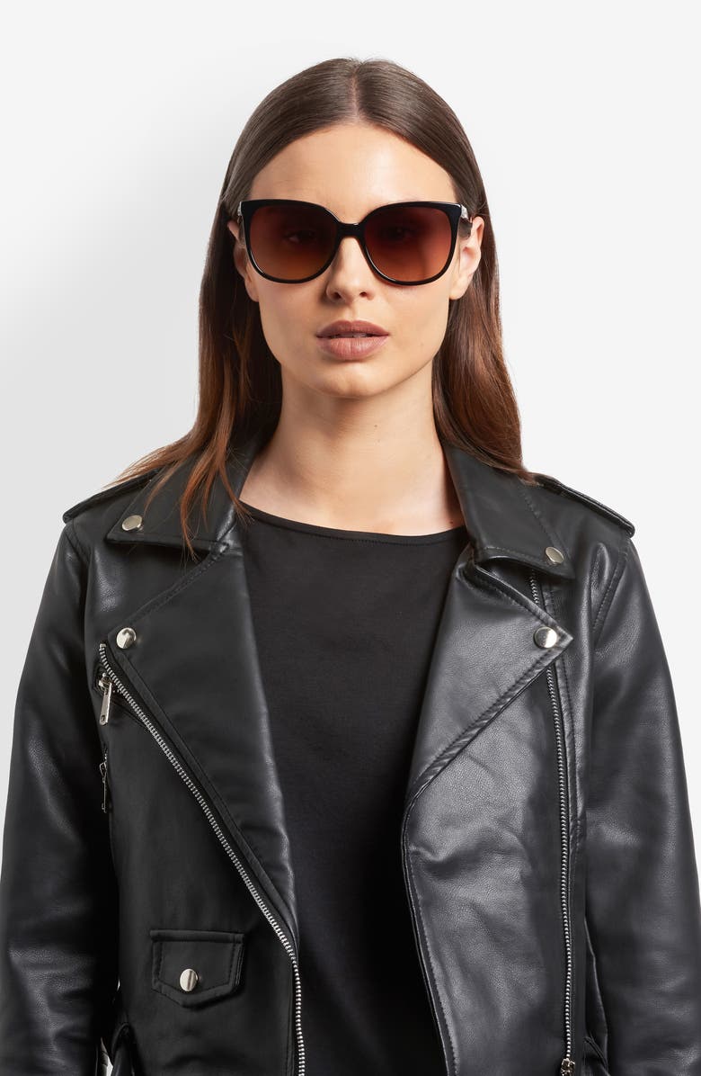 Kate Spade New York kaysie 58mm square sunglasses, Alternate, color, Black/ Brown