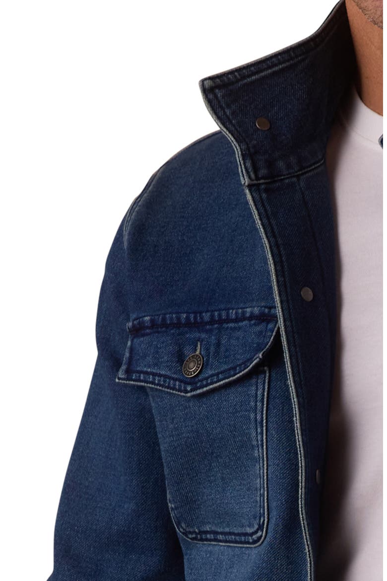 Comfort Terry Denim Chore Coat, Alternate, color, DARK WASH