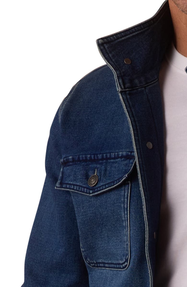 The Normal Brand Comfort Terry Denim Chore Coat, Alternate, color, Dark Wash