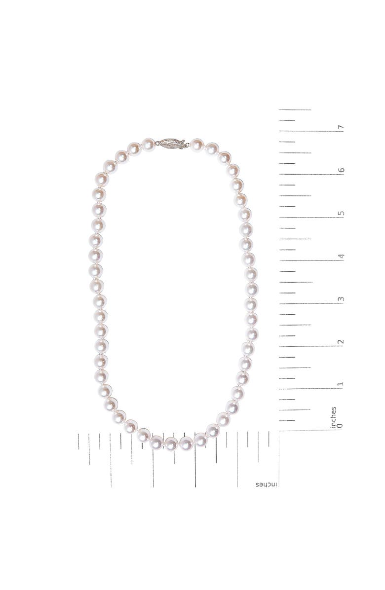 Haus of Brilliance 14K Gold 8.0x8.5mm Akoya Pearl Strand Necklace, Alternate, color, White