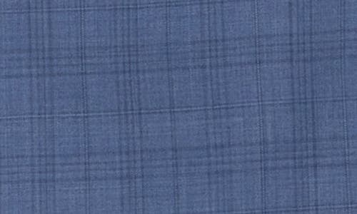ENGLISH LAUNDRY ENGLISH LAUNDRY PLAID BLUE WOOL BLEND SUIT