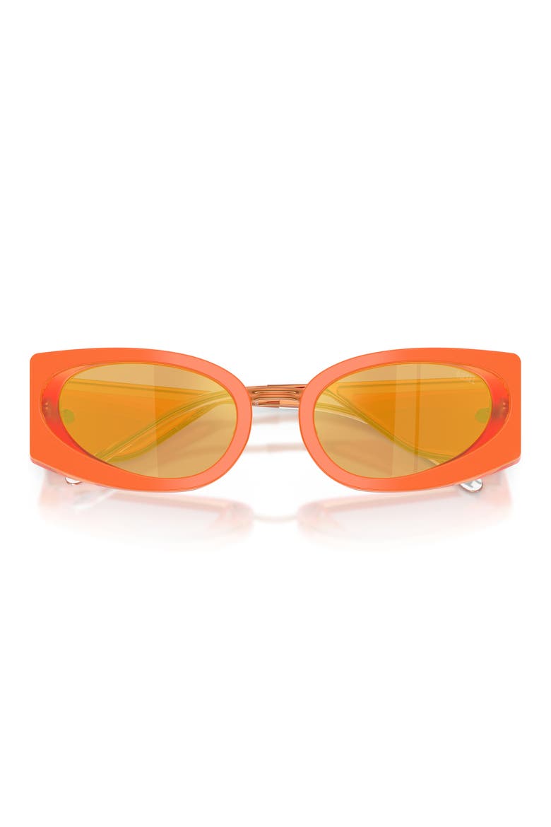 54mm Cat Eye Sunglasses, Alternate, color, BILAYER ORANGE / ROSE GOLD
