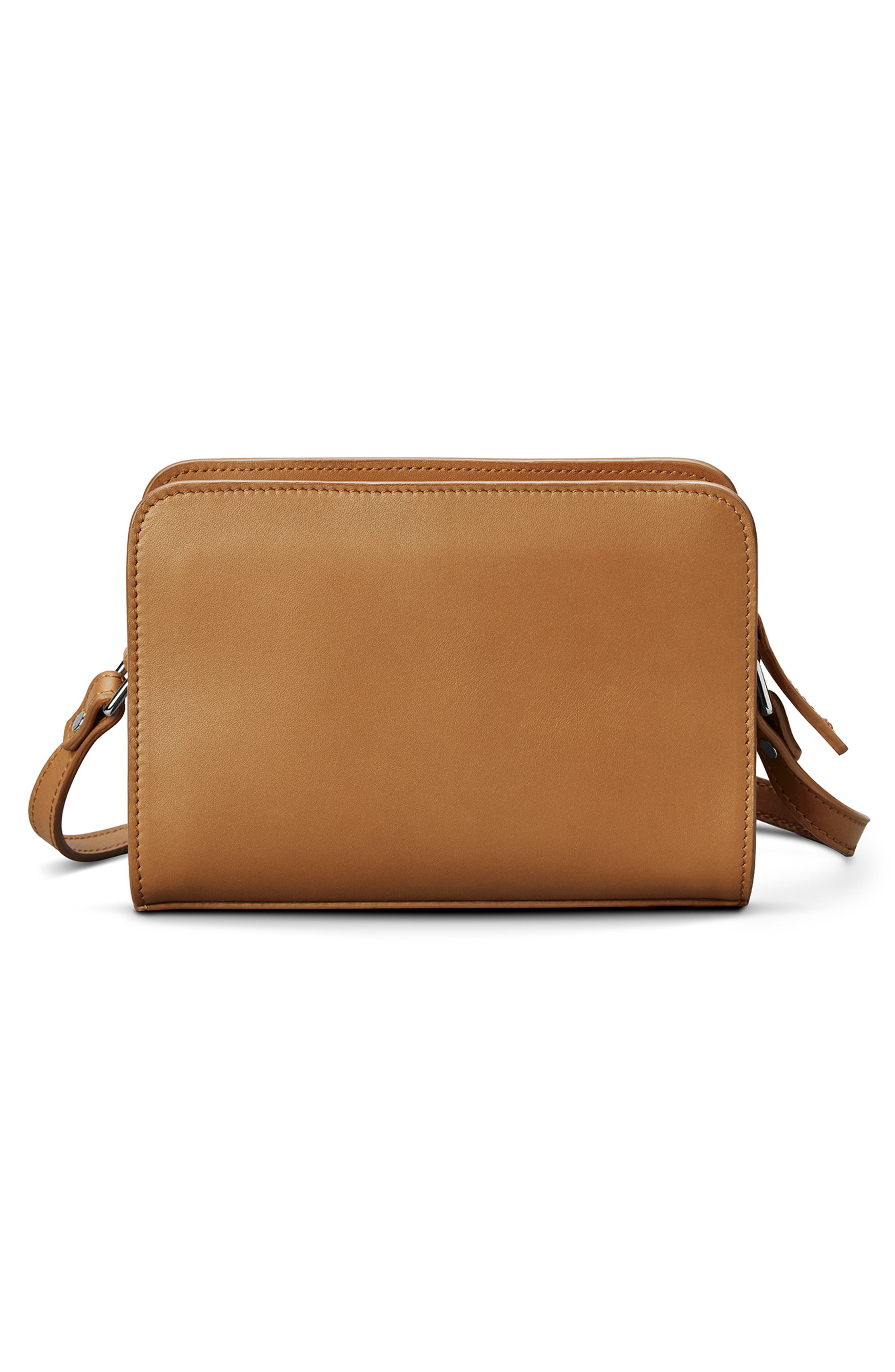 Mini Leather Crossbody Bag, Alternate, color, COGNAC