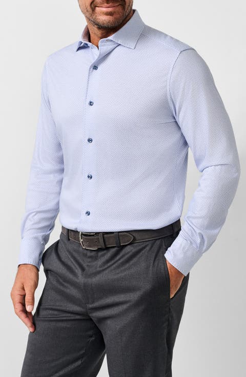 Geometric Long Sleeve Pima Cotton Shirt