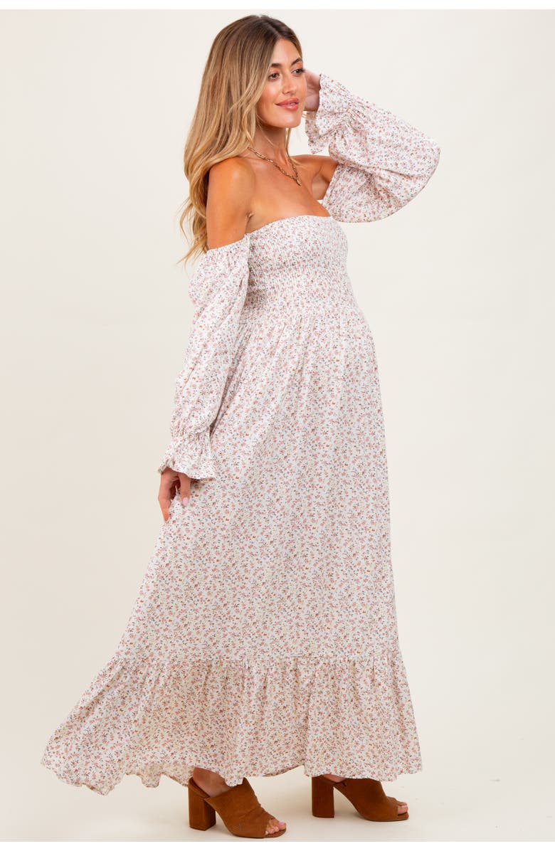 PinkBlush Floral Smocked Off Shoulder Maxi Dress, Alternate, color,