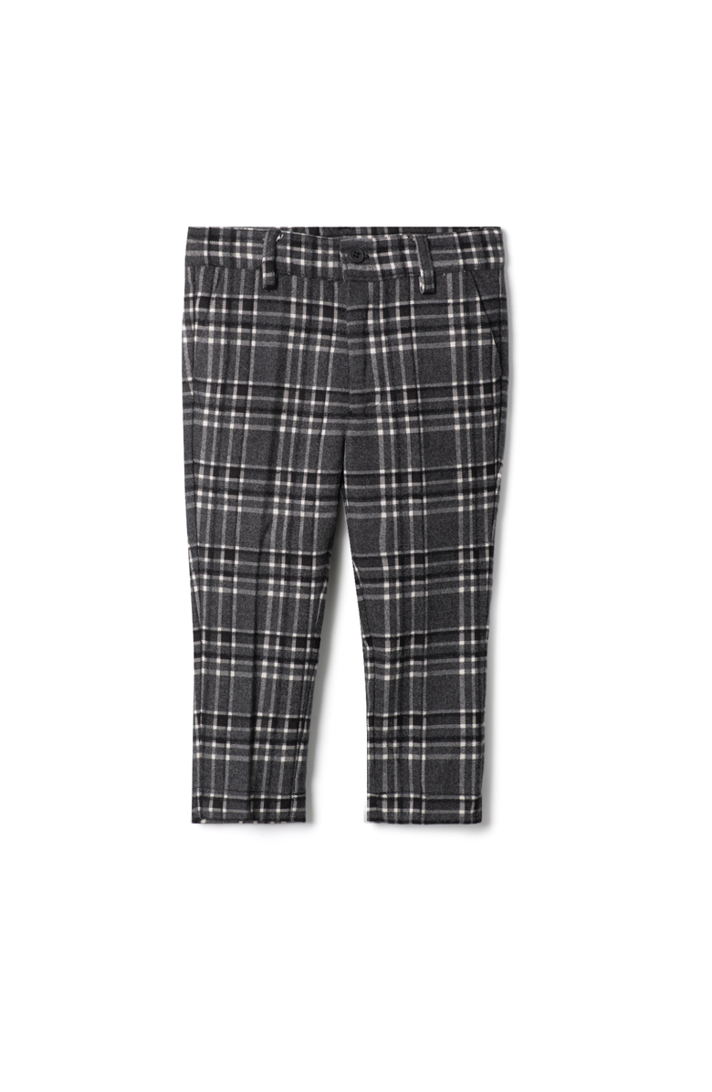 Mr. Mr. Front Zipper Woven Plaid Pants, Main, color, Black