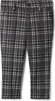 Mr. Mr. Front Zipper Woven Plaid Pants