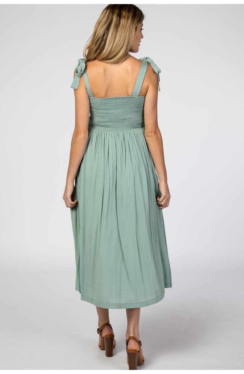 PinkBlush Smocked Tie Strap Midi Dress, Alternate, color, Mint Green