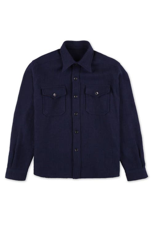 Fortela Kenny Wool Overshirt In Blue