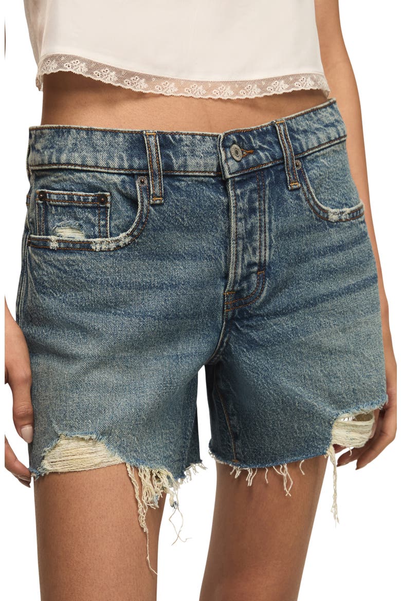 Baggy Stretch Denim Shorts, Alternate, color, FEEL THE BEAT WASH