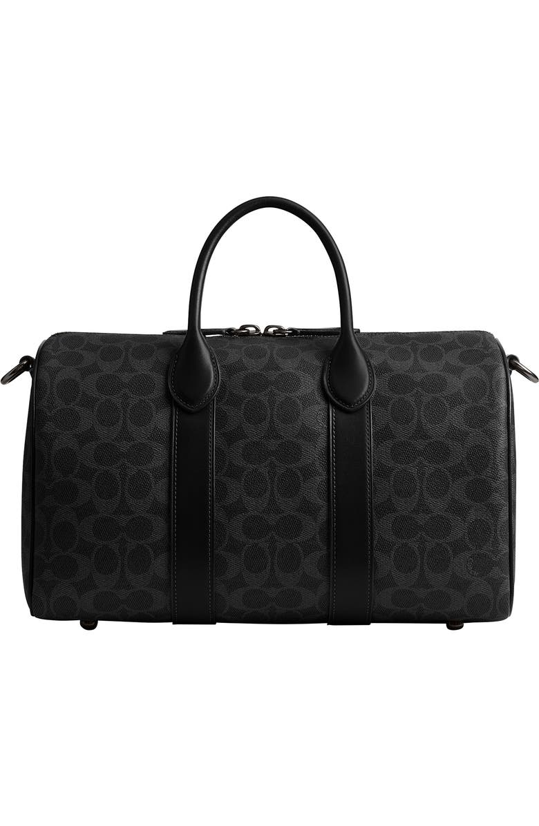 COACH Compass Signature 35 Coated Canvas Duffle Bag, Alternate, color, Black Signature
