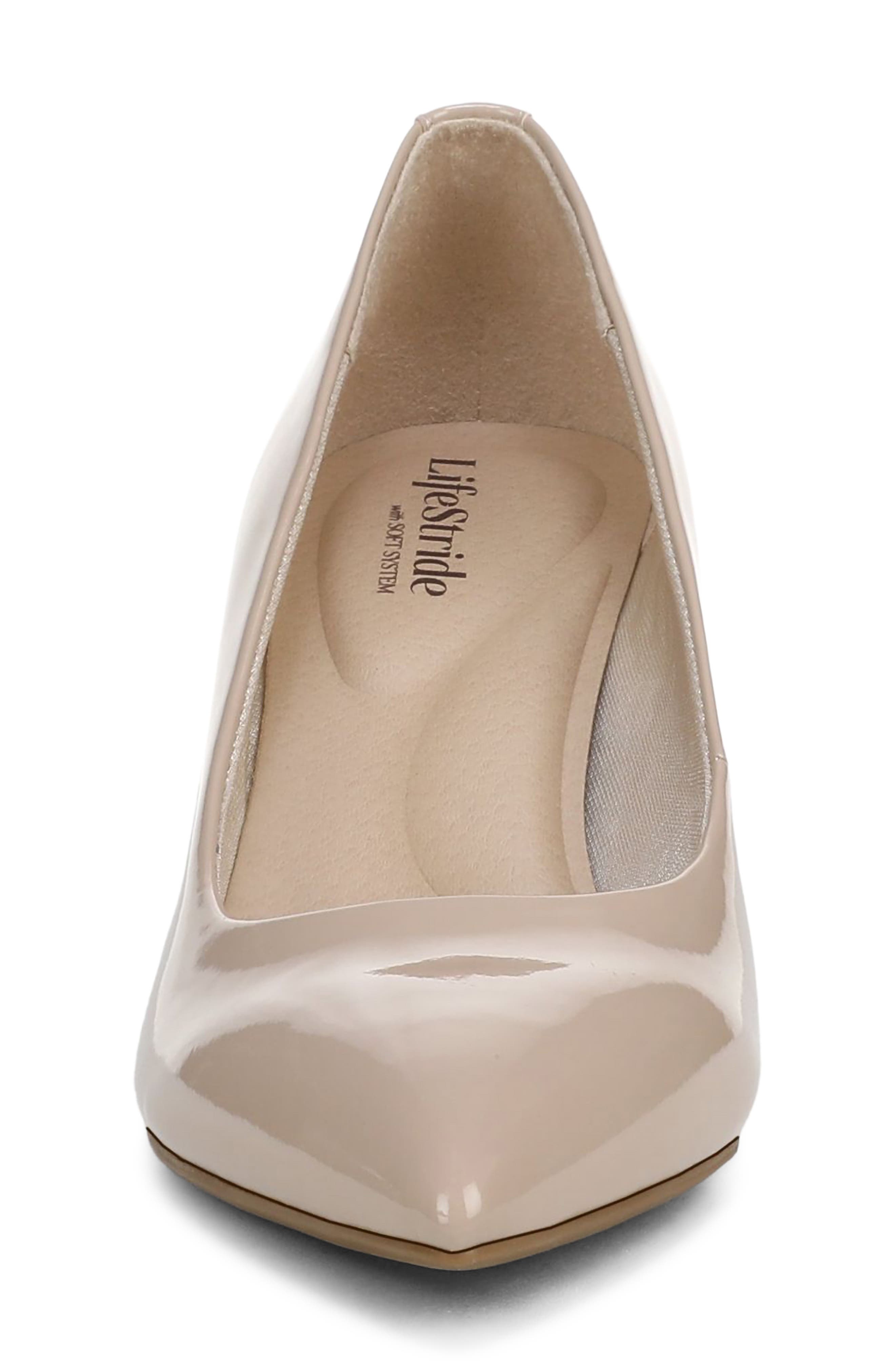 Rebecca Pointed Toe Pump, Alternate, color, TAUPE PATENT LEATHER