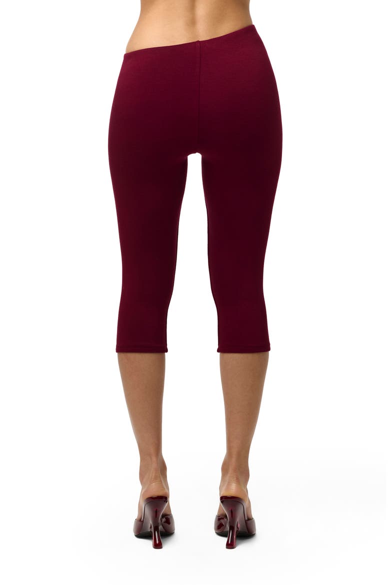 Asymmetric Waist Capri Leggings, Alternate, color, SANGRIA