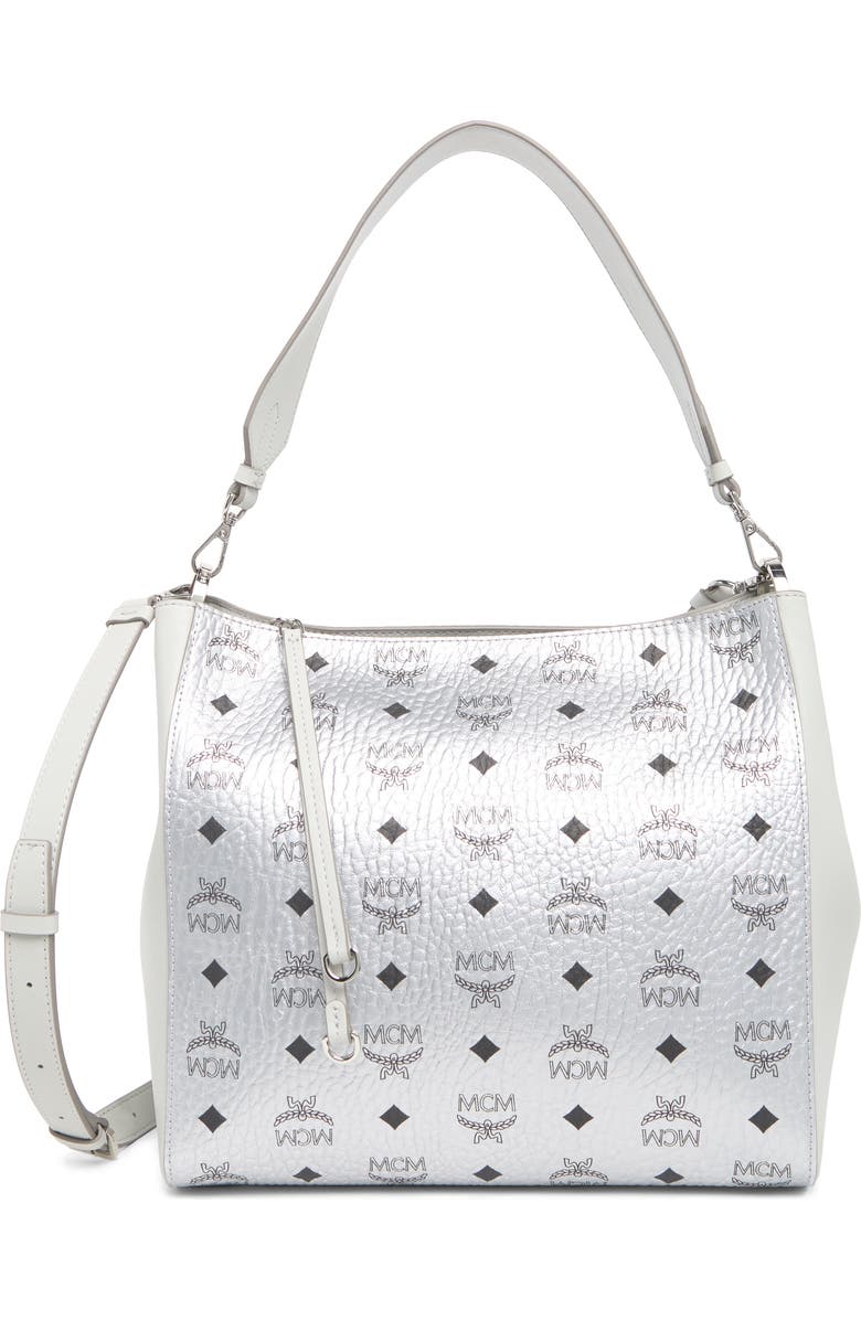 MCM Medium Aren VI Leather Hobo Bag, Main, color,