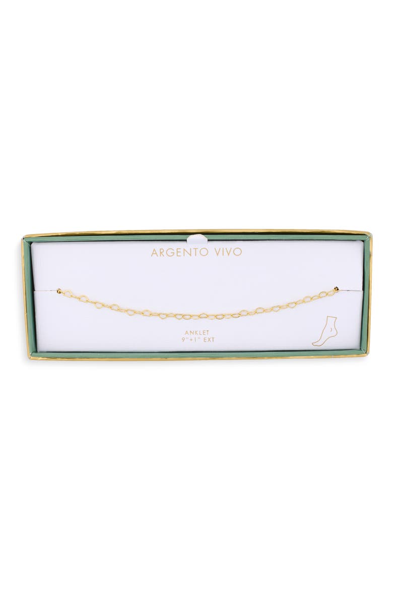 Interlock Heart Anklet, Main, color, GOLD