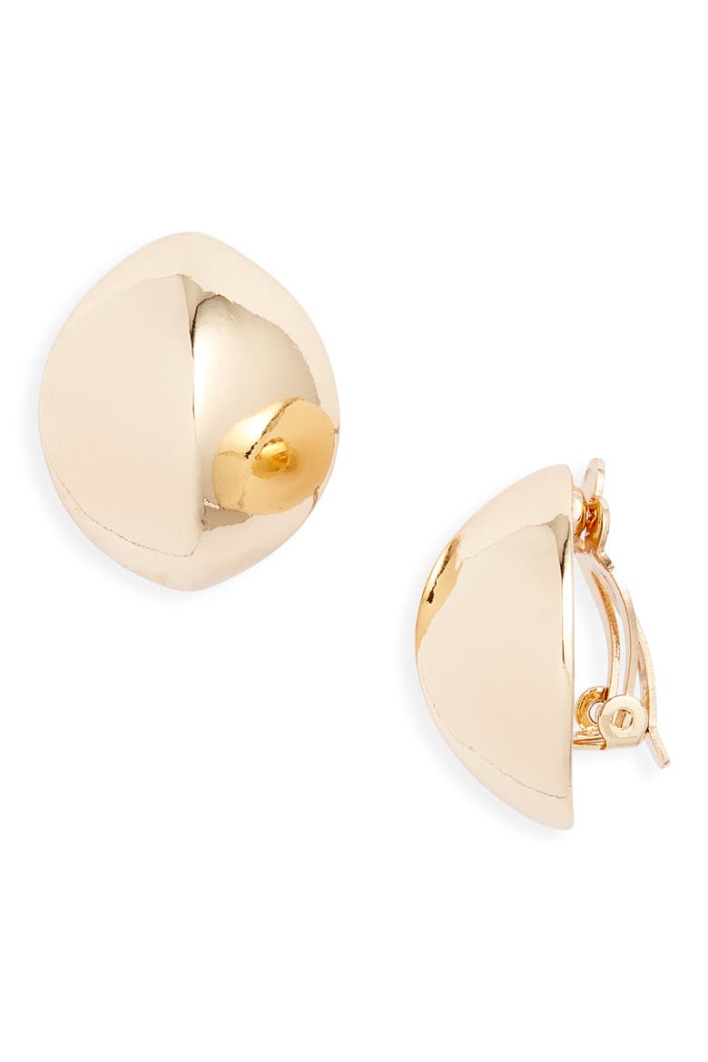 Organic Orb Clip-On Earrings, Main, color, GOLD