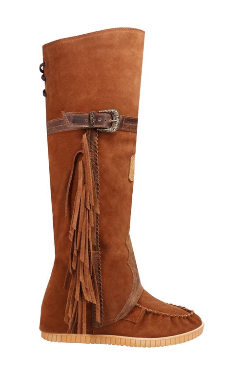 Dingo Fringe Moc Toe Boot In Brown
