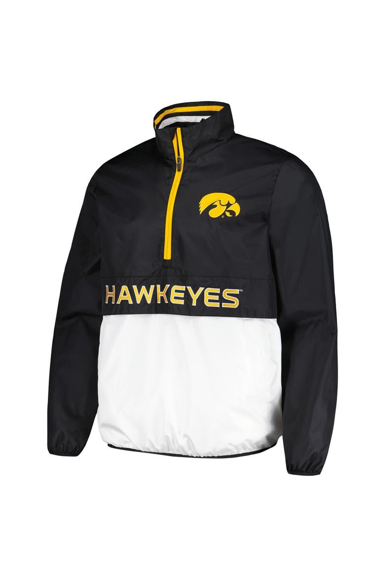 Men's G-III Sports by Carl Banks Black Iowa Hawkeyes Cornerman Half-Zip Top, Alternate, color, Black