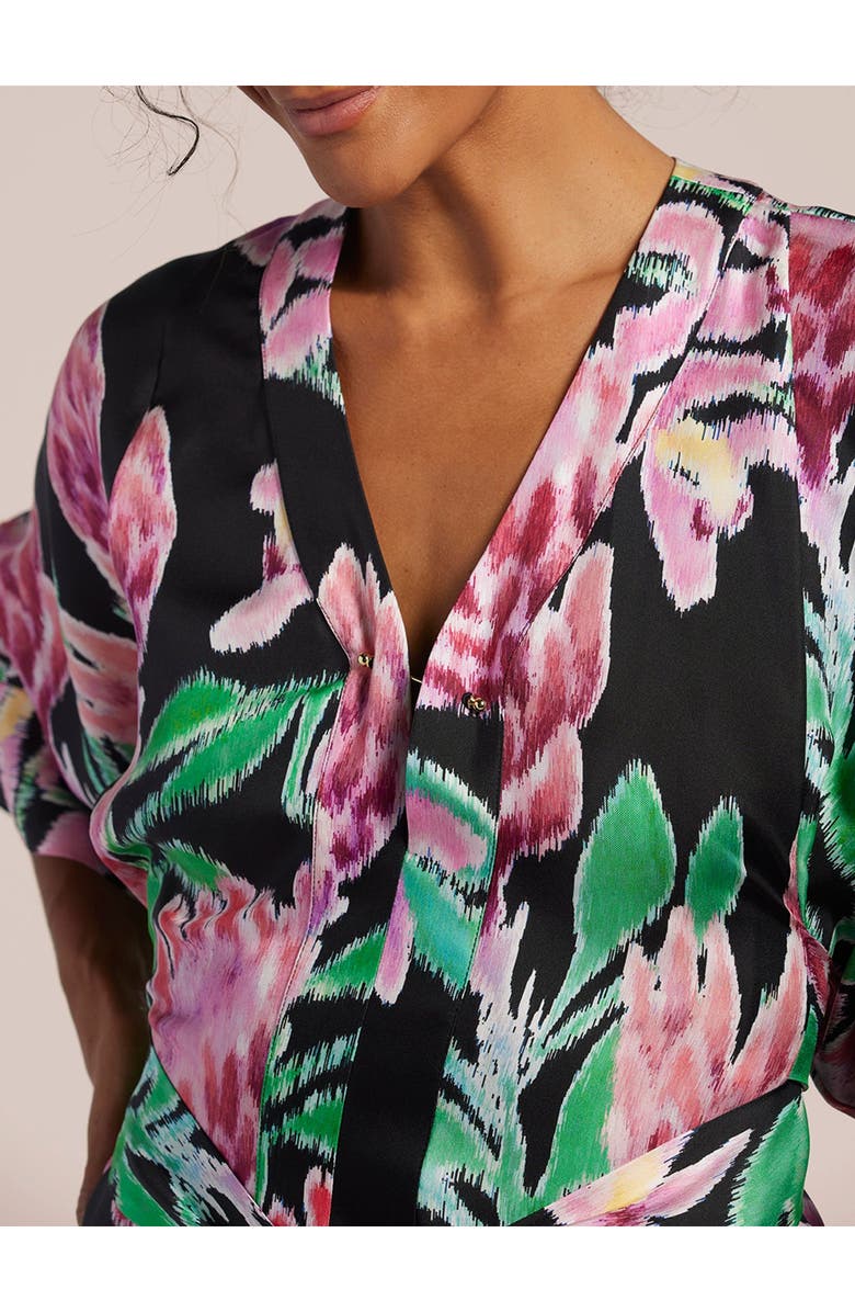 Tori Richard Fleur de Lei Carlotta Dress, Alternate, color, Black