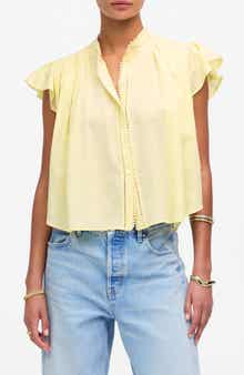 Madewell Circle Trim Flutter Sleeve Shirt