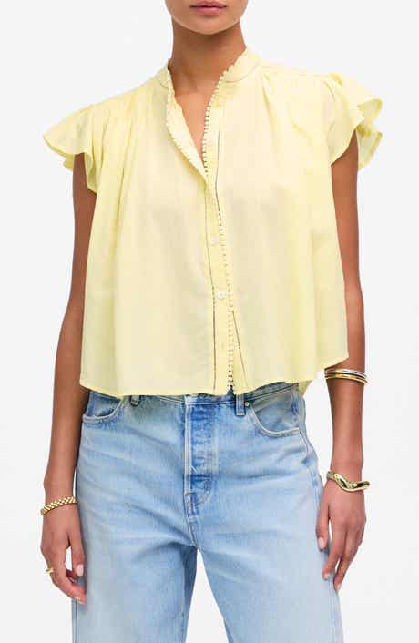 Madewell Circle Trim Flutter Sleeve Shirt