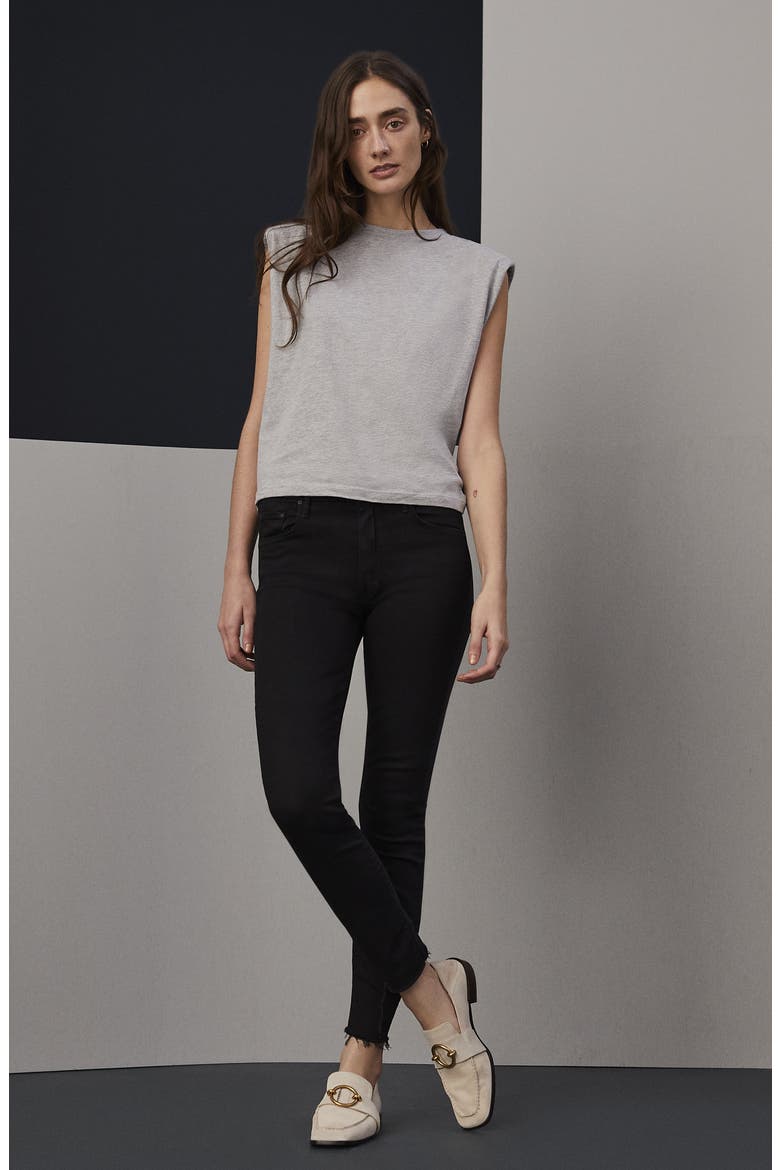 The Looker Frayed Ankle Skinny Jeans, Alternate, color, GUILTY AS SIN