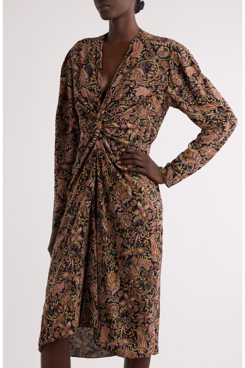 Zeliha Long Sleeve Dress, Alternate, color, BLACK / OCHRE