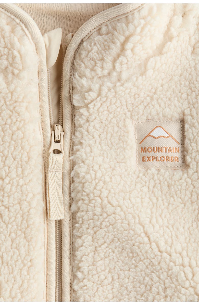 H&M Teddy fleece jacket, Alternate, color, Light Beige