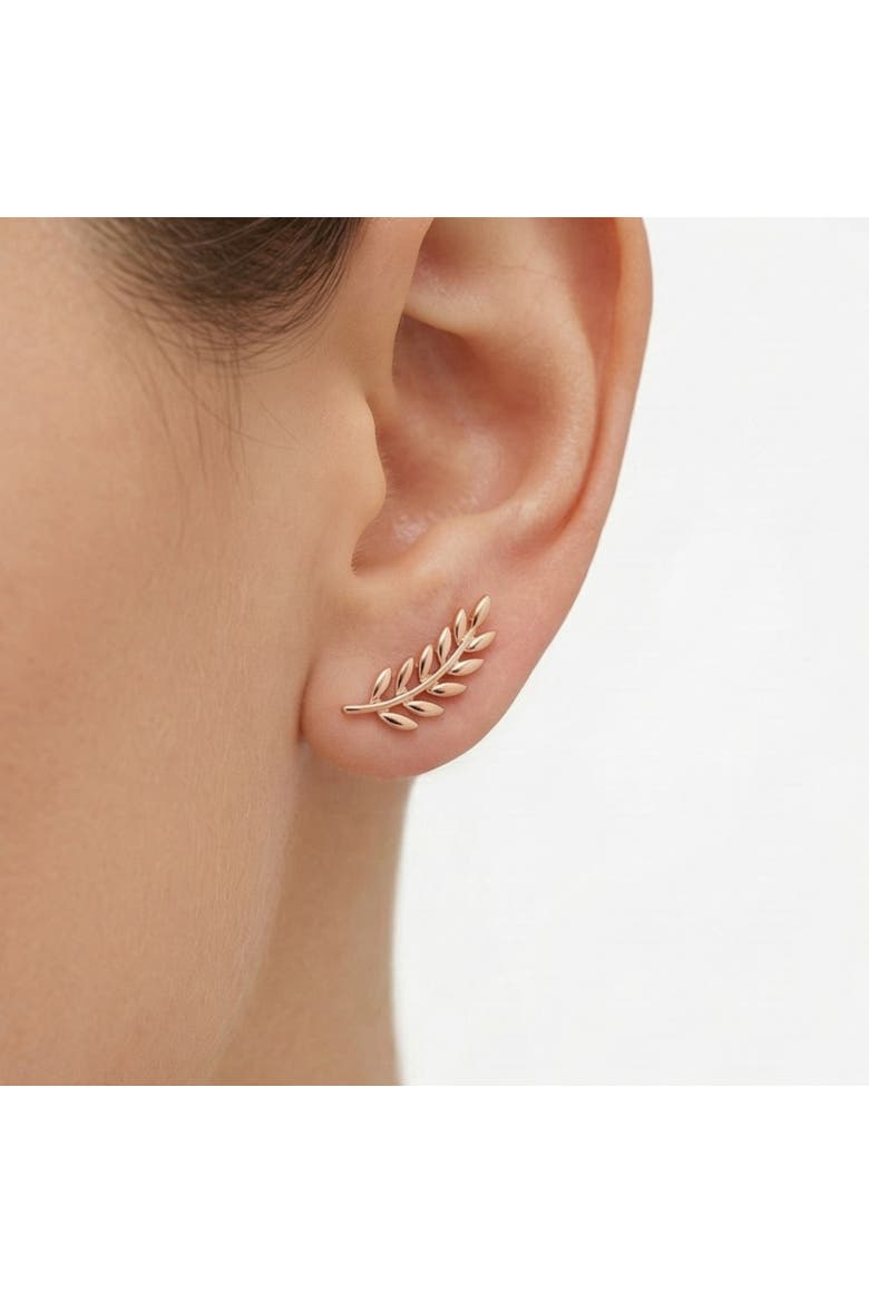 Wheat Earrings Ear Of Wheat Sterling Silver Stud Earring, Alternate, color, Rose gold