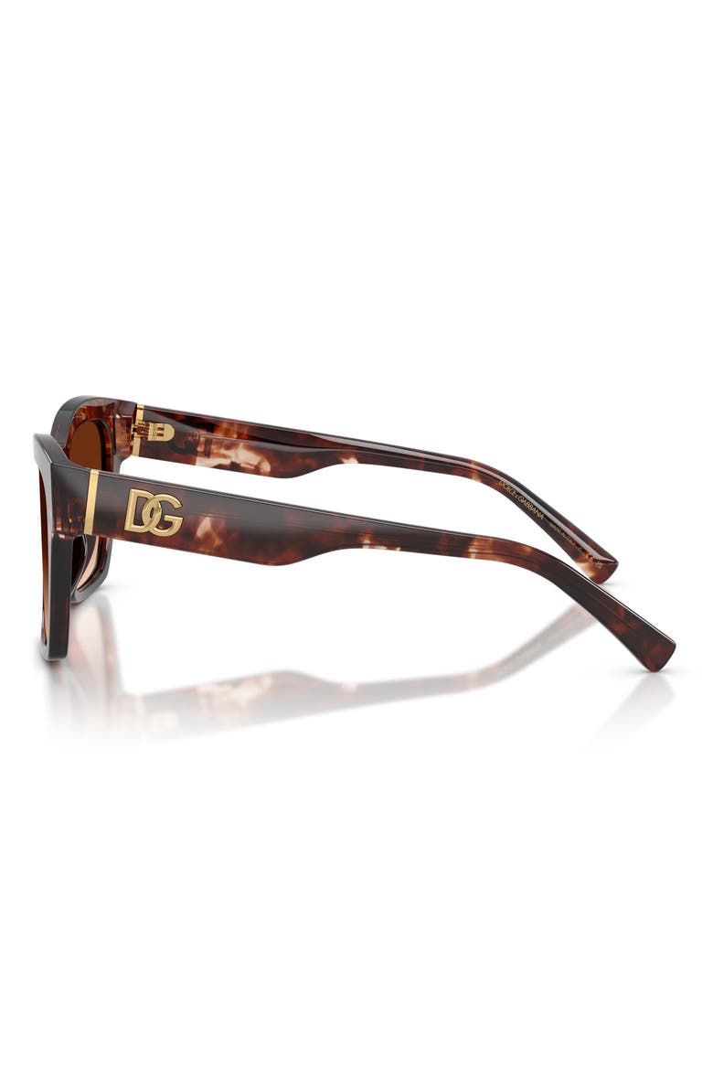 53mm Square Sunglasses, Alternate, color, DARK RED HAVANA / BROWN