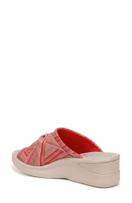 Bzees Women's Smile 3 Washable Slide Wedge Sandals In Pink Stripe