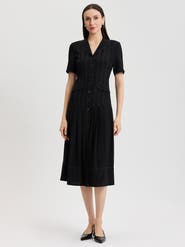 Misook Fit & Flare Monochrome Crepe Maxi Dress
