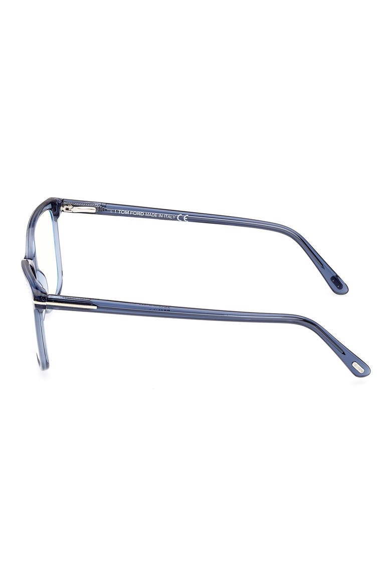 56mm Rectangular Blue Light Blocking Glasses, Alternate, color, SHINY BLUE