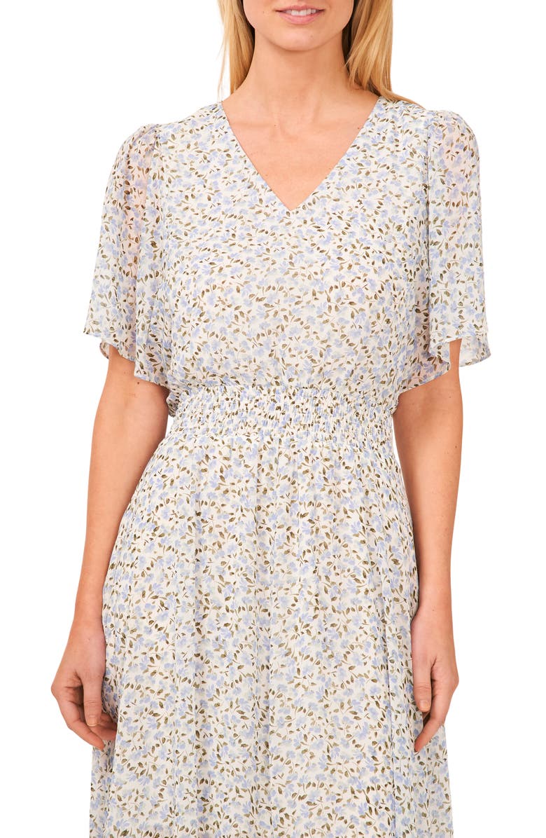 CeCe Floral Smocked Waist Maxi Dress, Alternate, color, 