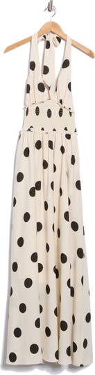 Nina Patterned Halter Maxi Dress