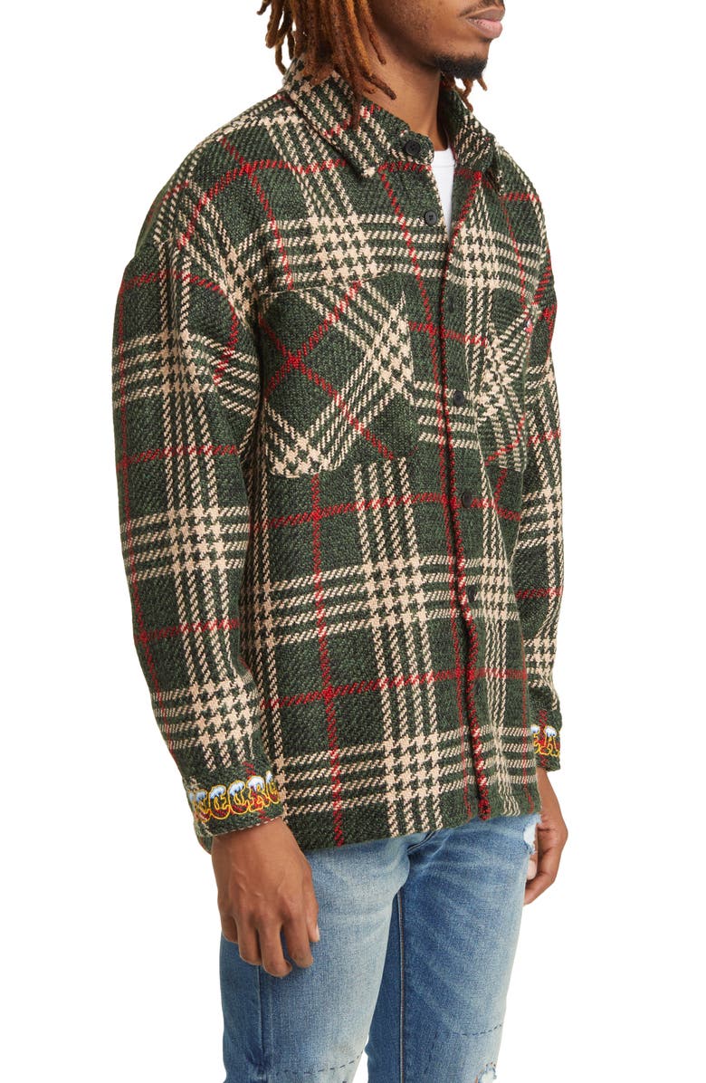 ICECREAM Big Boy Logo Embroidered Cuff Plaid Jacket, Alternate, color, 