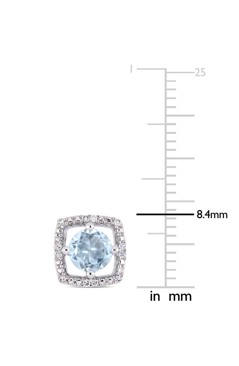 Julianna B. Gemstone & Diamond Square Halo Earrings 10k, Alternate, color, Topaz/White Gold