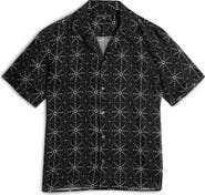 John Varvatos Dan Geometric Linen Camp Shirt