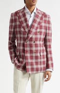 ISAIA Delave Plaid Linen & Wool Sport Coat