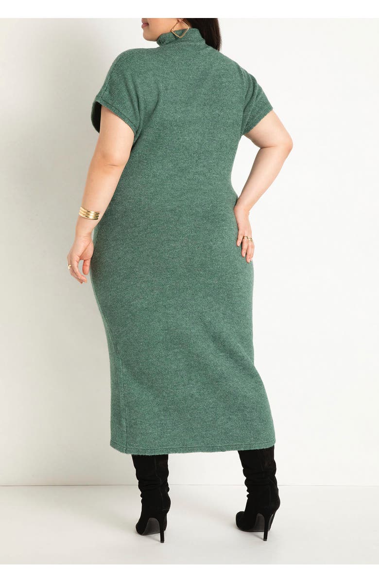 ELOQUII Short Sleeve Sweater Dress, Alternate, color, Black Onyx