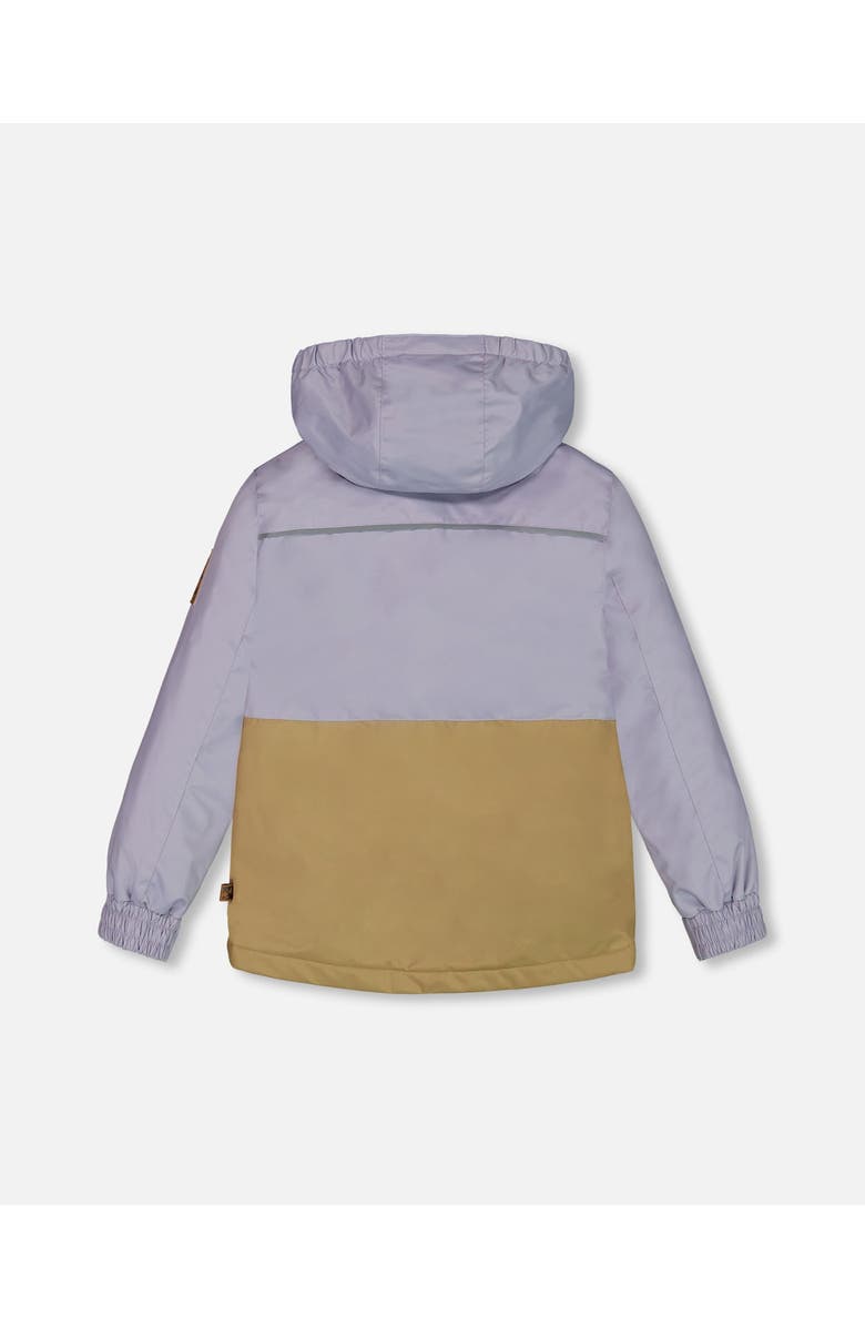 Deux par Deux Little Girl's Colorblock Mid-Season Jacket Lilac And Taupe, Alternate, color, 