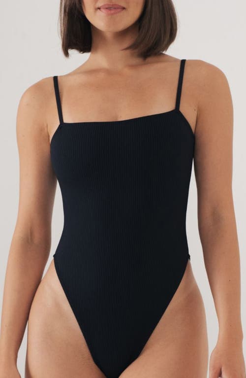 MONTCE <br>Jacelyn Rib One-Piece Swimsuit in Black Rib 