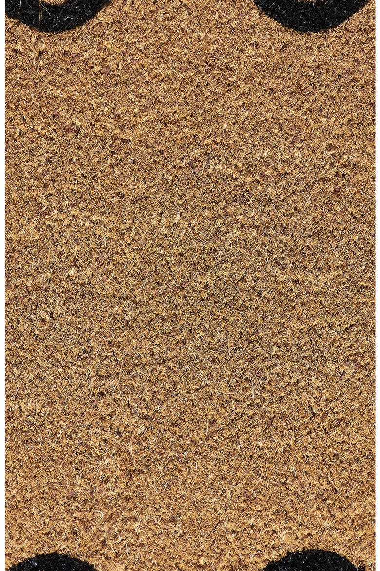 Bow Scalloped Coir Doormat, Alternate, color, BLACK