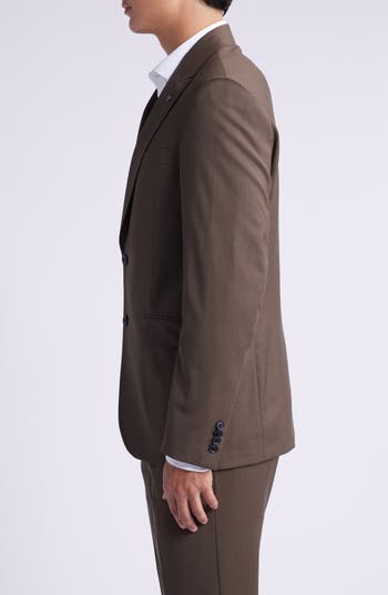 AllSaints Rawdon Peaked Lapel Slim Fit Wool Blend Sport Coat