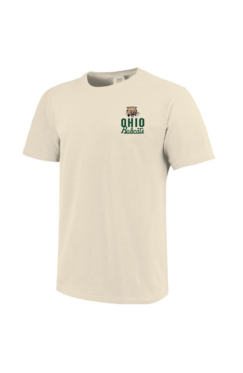 IMAGE ONE Men's Cream Ohio Bobcats Comfort Colors Mascot Overlay T-Shirt, Alternate, color, Cream