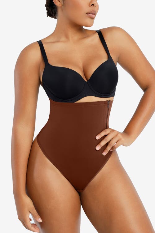 Shapellx Side Zip Shaping Panty In Mocha
