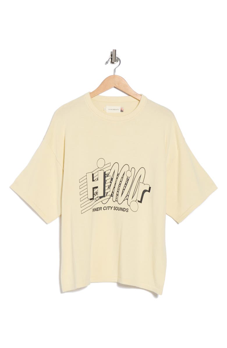 HONOR THE GIFT Sounds Short Sleeve Cotton Sweater, Alternate, color, Cream